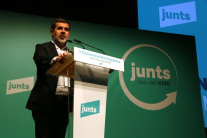 Jordi Sánchez, durante su intervención en el congreso celebrado en Reus.