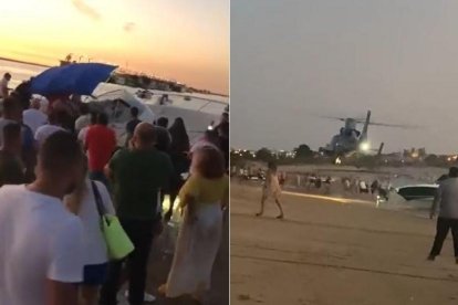 Imatge del pilot de l'helicòpter intentant protegir els agents situant-se a baixa altura.