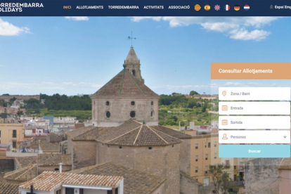 Imatge del portal web que aglutina l'oferta d'allotjament turístic de Torredembarra.