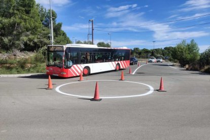 Imatge de la rotonda provisional al passeig de Santa Isabel, al barri de Sant Salvador.