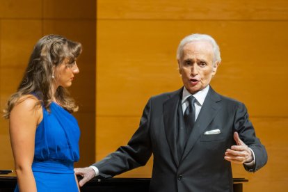 Un moment de l'actuació de Josep Carreras a l'Auditori.