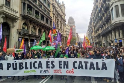 Imagen de la manifestación en Barcelona.