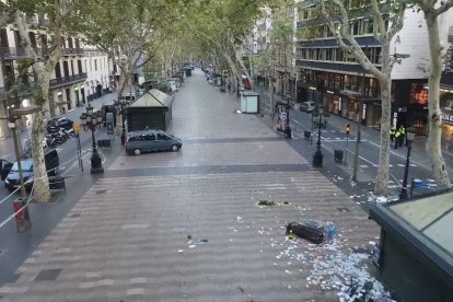 La Rambla, momentos después del atentado del 17-A.