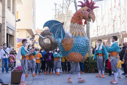 El Basilisc en el seguici ceremonial de ayer por la mañana.