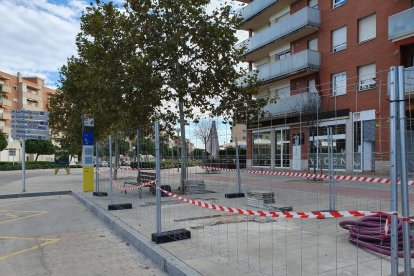 Imatge de les obres a la plaça Països Catalans.