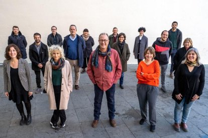 Xavier Antich amb la periodista Mònica Terribas i la resta de membres de la futura junta.