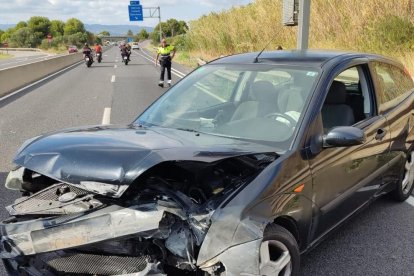 Estado en que quedó el vehículo huído.