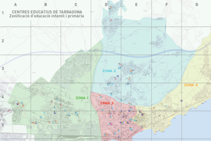 Plànol de la zonificació escolar.