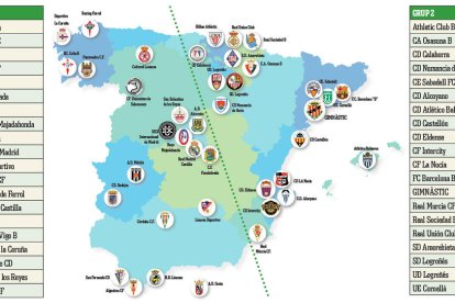 Mapa de Primera RFEF 2022/2023