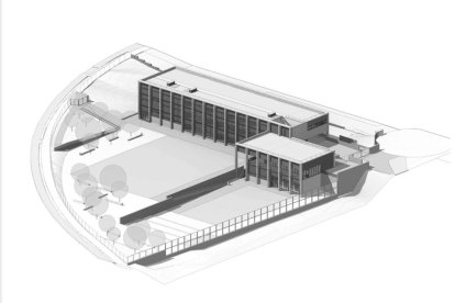 Imatge de la maqueta del nou institut de Roda de Berà.