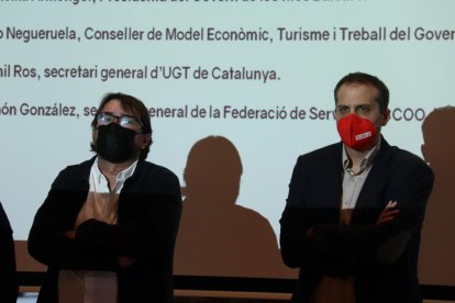 Imatge del secretari general de la UGT i el secretari general de CCOO