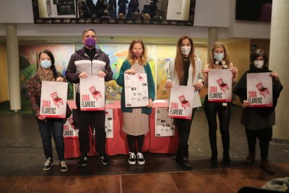 Imatge dels impulsors del festival Tarragona Sona Flamenc, durant la presentació del certamen.