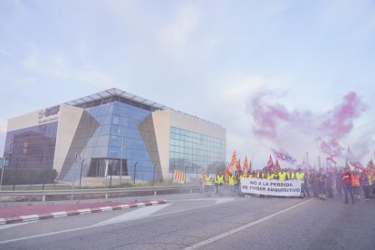 Imagen de archivo de una acción de protesta de los trabajadores de BASF en Tarragona.