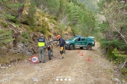 Imagen de archivo de un control de Agentes Rurales en un camino forestal.