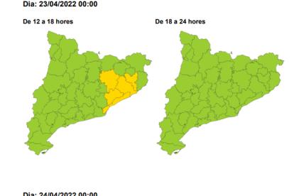 Mapes d'alerta que publiquen els cossos de protecció.