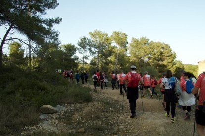 Saballs i els seus compaanys d'esport, en un dels seus darrers recorreguts pel Baix Gaià.