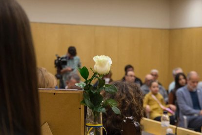 Imatge d'una flor en record de la regidora Sandra González Rodríguez al plenari de Vila-seca.