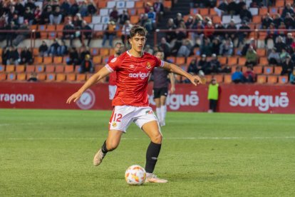 Imatge de Marc Montalvo durant un partit del Nàstic.