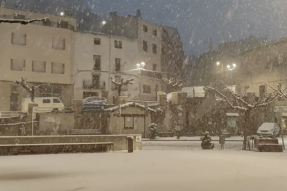 Imatge de la nevada a l'Horta de Sant Joan.