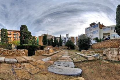 Una imatge 360º del Fòrum romà de Tarragona penjada a la plataforma