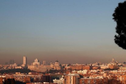 Boina de contaminación en Madrid.