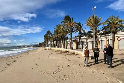 Reunió de treball amb tècnics de la UPC a la platja Llarga.