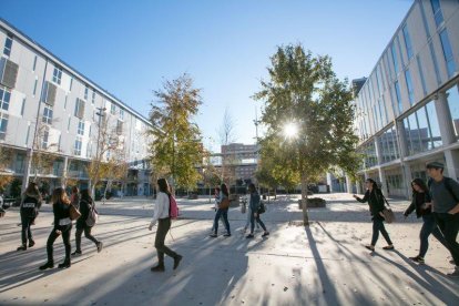 Diversos estudiants al Campus Catalunya.