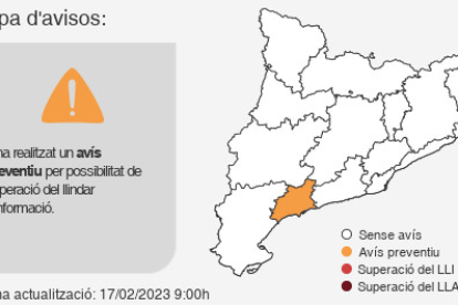 Aviso que ha emitido Acció Climàtica.