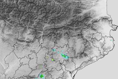 Imatges del satel·lit meteosat amb els ruixats que hi ha des de primera del matí.