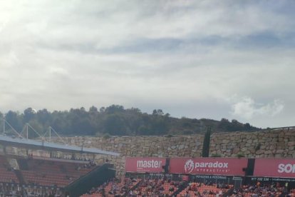 Pau Ricomà va portar els seus nets a veure jugar al Nàstic al Nou Estadi.