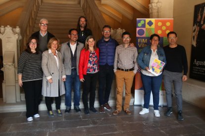 L'alcalde, Pere Segura, amb la resta de l'equip de la FiM.