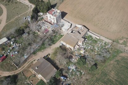 Imagen aérea de la finca investigada en Torredembarra.