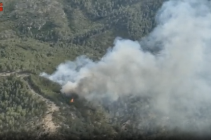 Imatge de l'incendi a Vandellòs i l'Hospitalet de l'Infant.