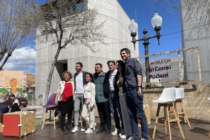 En Comú Podem organizó el acto electoral en la plaza de la Constitució de Bonavista.