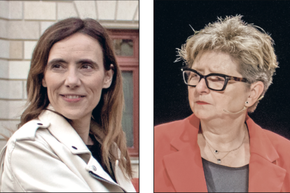 Imatge de Sandra Guaita (PSC) i Teresa Pallarès (Junts).