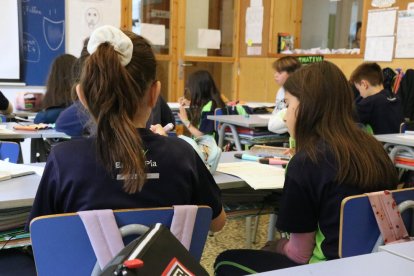 Escolares de quinto curso de la Escola Pia de Balmes.