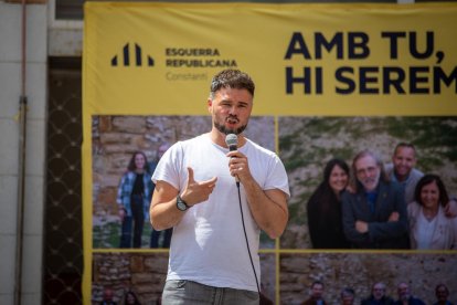 Rufián durant la seva intervenció.