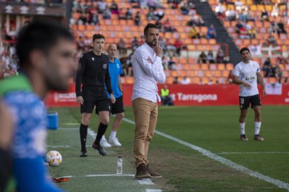 Dani Vidal durante un partido en el Nou Estadi Costa Daurada.