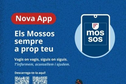 Imatge informativa de la nova aplicació dels Mossos d'Esquadra.