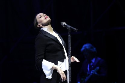 Luz Casal durante el concierto de clausura del Festival Internacional de Música de Cambrils.