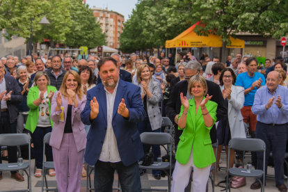 El míting de Noemí Llauradó amb Oriol Junqueras va tenir lloc a l'avinguda del Carrilet.