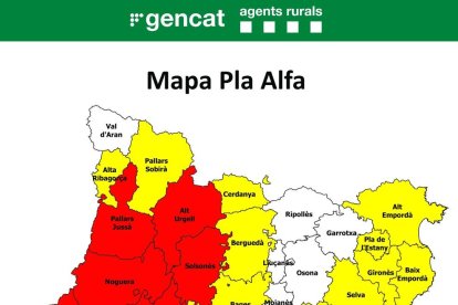 Mapa del Plan Alfa por este miércoles 9 de agosto.