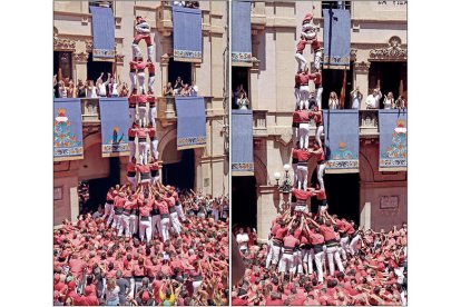 Els dos 3d9f de la Vella i la Joves que ambdues colles van estrenar en la diada de Sant Joan de 2022.