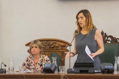 L'alcaldessa, Sandra Guaita, durant el ple de dilluns.