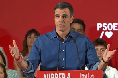 El líder del PSOE, Pedro Sánchez, aquest dimarts a Donosti.