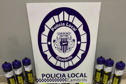 Imagen del material intervenido por la Policía Local de Cambrils.