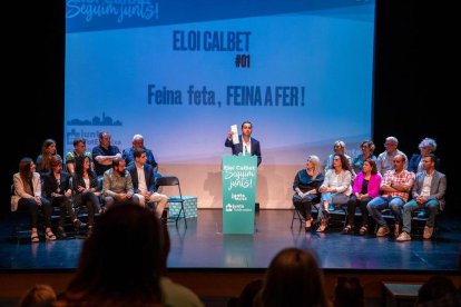 Eloi Calbet durante el acto final de campaña por el 28-M en el Morell.