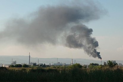 Imatge de la columna de fum negre.