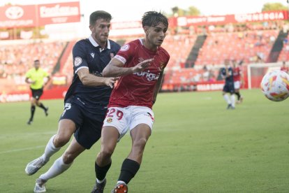 Marc Álvarez, un dels golejadors, en el primer partit de lliga de la darrera temporada.