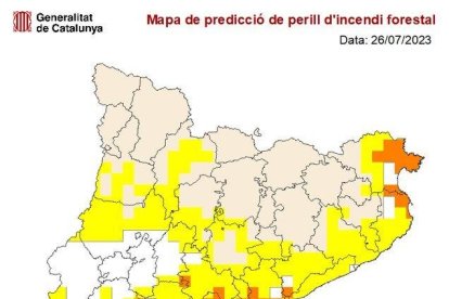 Mapa del risc d'incendi forestal a Catalunya,